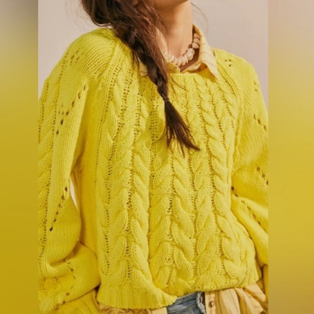 Free People Sandre Pullover Yellow in love-GG13